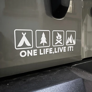 One Life Live it Кемпинг Энтузиаст На Открытом Воздухе Автомобильная Наклейка Wild Survival Четырехместная Наклейка для Автомобиля Auto Window Tail Body