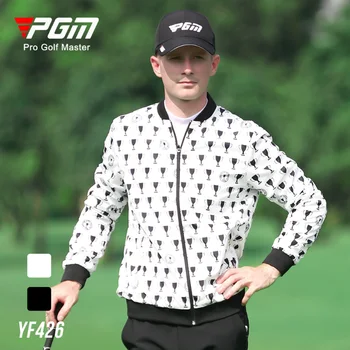 PGM Осенняя мужская куртка для гольфа, спортивная водонепроницаемая ветровка с длинными рукавами, мужская дышащая бейсбольная куртка, воротник-стойка для гольфа YF426