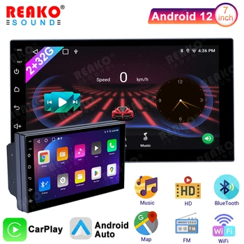 REAKOSOUND 7-дюймовый автомобильный радиоприемник 2 din Android Мультимедийный видеоплеер Беспроводной CarPlay Android Auto GPS Wifi для VW Nissan Toyota KIA
