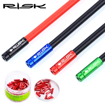 RISK 10ШТ Универсальные Заглушки для тросов из алюминиевого сплава 4 мм/5 мм для переключения передач велосипеда, Тормозные наконечники для шоссейных горных велосипедов