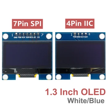 RoHS 1,3-дюймовый OLED-модуль белый/синий SPI/IIC I2C Цвет связи 128X64 1,3-дюймовый OLED-ЖК-светодиодный дисплейный модуль 1,3 