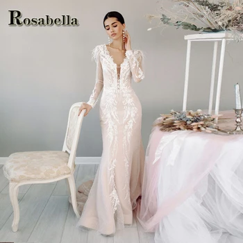 ROSABELLA Роскошные Свадебные Платья Русалки Для Женщин С Вырезами И Аппликациями, Свадебное Платье Vestidos De Novia Brautmode Personised Plus