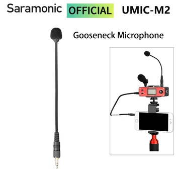 Saramonic UMIC-M2 7,6-дюймовый 3,5-мм Всенаправленный конденсаторный микрофон TRS с замком на гусиной шее для прямой трансляции видеоблогов Youtube
