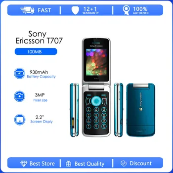 Sony Ericsson T707 Восстановленный-Оригинальный разблокированный мобильный телефон T707 3G смартфон с откидной крышкой Бесплатная доставка