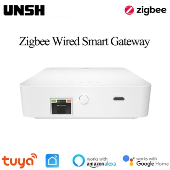 Tuya Smart Wired ZigBee Gateway Bridge Smart Hub Smart Life Пульт дистанционного управления Zigbee Sonsor Поддержка Alexa Google Home Assistant