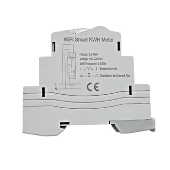 Tuya Однофазный WiFi Интеллектуальный Счетчик энергии 100A Din Рейка Точного Измерения Вольтметр Амперметр Мощности ATMS1603