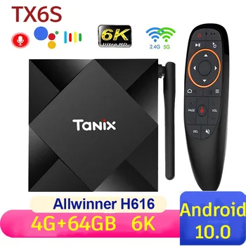 TX6S TV BOX Smart Android 10 Allwinner H616 4 ГБ ОЗУ 64 ГБ ПЗУ 6K 4K HD 2,4 и 5G Двойной Wifi BT 3D Медиаплеер телеприставка TVBOX
