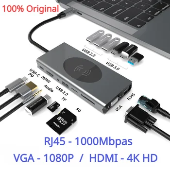 Usb-Концентратор 4K HD 3,0 Док-Станция Usb 3,0 Разветвитель Нескольких Портов Type C Удлинитель USB-Док-Концентратор Для Xiaomi Lenovo Macbook