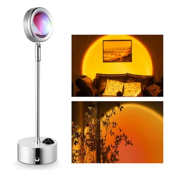 USB Проекционная лампа Rainbow Sunset, Светодиодные атмосферные ночные светильники, настольная лампа для проекции Солнца для дома, Декор стен на фоне спальни