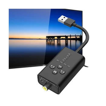 USB с низкой задержкой Bluetooth 5.2 Передатчик Аудио Беспроводной стерео для музыки Адаптер с микрофоном 3,5 мм R / L