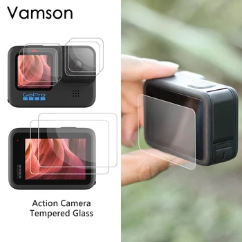Vamson для Go pro 10 9 Аксессуары для камеры Защитная пленка из закаленного стекла для объектива Gopro Hero 12 11 Защитная пленка