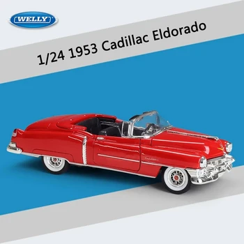 WELLY 1:24 1953 Cadillac Eldorado Модель Автомобиля Из сплава, Отлитая под давлением Имитационная Металлическая Игрушка, Коллекция Классических Моделей Транспортных Средств, Подарки, Игрушки Для Мальчиков