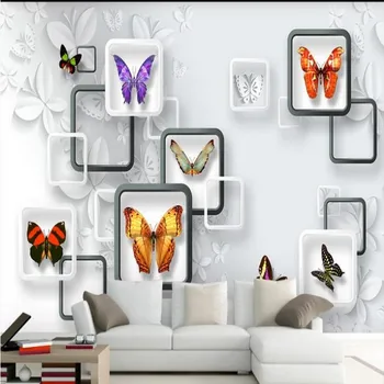 wellyu Пользовательские крупномасштабные фрески 3D стерео Dream Butterfly гостиная ТВ фон нетканые обои papel de parede