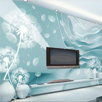 wellyu Современная минималистичная 3D космическая стена в виде одуванчика на заказ большие настенные обои papel de parede para quarto papel mural
