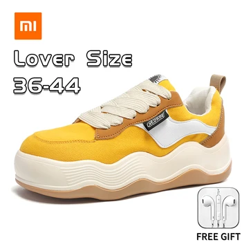 Xiaomi Youpin Прогулочные повседневные кроссовки для мужчин, весенне-осенняя желтая обувь для мужчин, холщовый верх с круглым носком, размер 36-44 для влюбленных