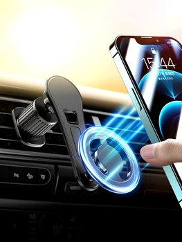 Автомобильный держатель для мобильного телефона с магнитным креплением на 360 ° для Xiaomi Iphone, универсальный кронштейн для поддержки смартфона с GPS для Magsafe