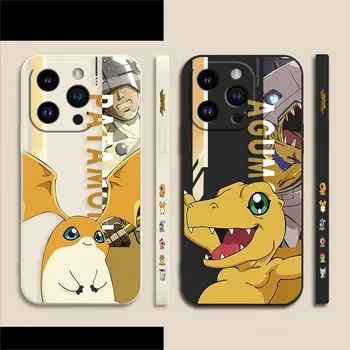 Аниме Digimon Digital Monster Agumon Чехол Для Apple iPhone 14 13 12 11 Pro XS Max Mini X XR SE 7 8 6 15 Plus Цветной Жидкий Чехол
