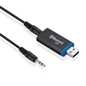 Аудиопередатчик Blue-tooth 5.0 с интерфейсом USB/3,5 мм, беспроводной адаптер для автомобильного музыкального аудио Aux A2dp, Громкая связь для наушников.
