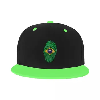 Бейсболка с отпечатками пальцев в стиле ретро, Флаг Бразилии, хип-хоп, бейсболка для мужчин и женщин, Персонализированная бейсболка Унисекс, Бразильская Гордость, Шляпа для папы, Уличная Кепка