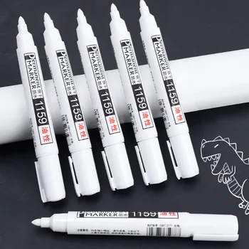 Белая маркерная ручка, 2 мм Маслянистая водонепроницаемая краска для шин, ручки для граффити, Перманентная гелевая ручка, белая доска, маркер для ткани, дерева, кожи