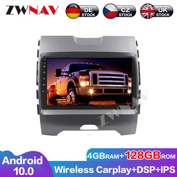 Беспроводное радио Carplay 128G Android 10 GPS Аудионавигация DVD-плеер для Ford Ranger 2018 Стерео мультимедийное головное устройство