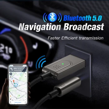 Беспроводной 3,5 мм разъем Aux Аудио Bluetooth 5,0 Приемник Музыкальный ключ USB Мощность громкой связи Автомобильный комплект для автомобильного радиоприемника Динамик