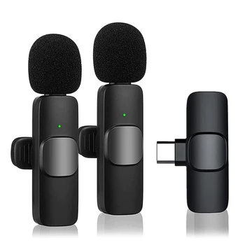 Беспроводной петличный микрофон для USB-C, шумоподавления Plug And Play, автоматической синхронизации микрофона на лацкане, прямой трансляции, видеоблоггеров, интервью
