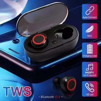 Беспроводные наушники Y50 TWS, спортивные наушники 5.0, игровая гарнитура Bluetooth, микрофон, телефон, беспроводные наушники для Xiaomi Lenovo LG