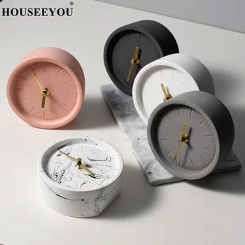 Бетонный стол Круглые Цементные Настольные часы Nordic INS Украшения для дома Relogio De Mesa Klokje Для подарков Людям