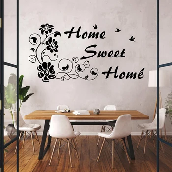 Большой Домашний цветок Сладкой лозы, наклейка на стену, Наклейка на кухню, гостиную, Семейную любовь, Приветственная цитата, Виниловый Домашний декор