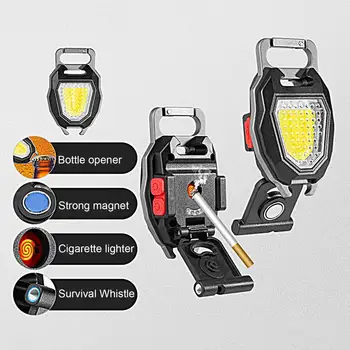 Брелок для ключей с подсветкой высокой яркости, 3 цвета, дисплей мощности, ночник, ABS, большая емкость, походный сверхлегкий светильник для улицы