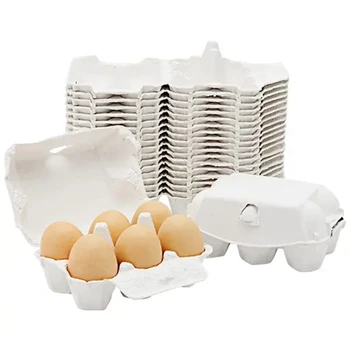 Бумажные коробки из-под куриных яиц, держатель из целлюлозного волокна, вмещающий 6 яиц, Фермерский рынок, путешествия