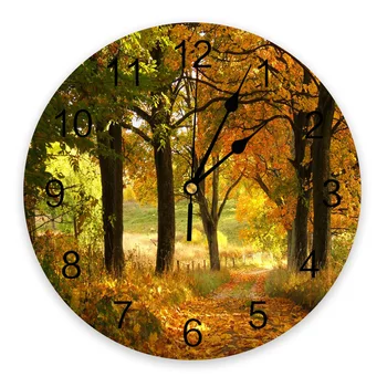 В Глубоком лесу Кленовые листья, Деревья, Настенные часы из ПВХ, Современный дизайн, украшение гостиной, Настенные часы, Домашний декор, Настенные Цифровые часы