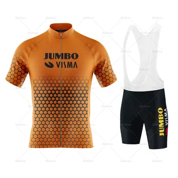 Велосипедная одежда Jumbo Visma 2023 Мужской Летний Комплект из джерси для велоспорта Дышащий Спортивный Mtb Велосипед Джерси Велосипед Велосипедная одежда Костюм