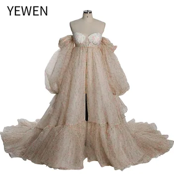 Вечернее платье из мягкой шелковой органзы с цветочным принтом, женское платье для фотосессии, реквизит для фотосессий, платья на шнуровке сзади YW230304
