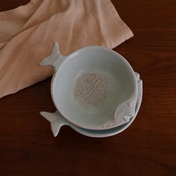 Винтажная Керамическая тарелка в японском стиле В форме рыбы Креативная Фарфоровая Посуда Салат Овощной Десерт Блюдо для закусок
