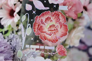 Винтажная цветущая маковая цветочная Васи ПЭТ лента для изготовления открыток-планировщиков, декоративная наклейка для плана скрапбукинга 