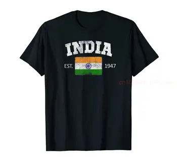 Винтажный флаг Дня Независимости Индии 1947 года, Сувенирная футболка, подарок в стиле хип-хоп Для мужчин И женщин, футболки УНИСЕКС, Размер S-6XL
