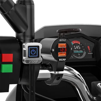 Водонепроницаемый мотоцикл 12 В QC3.0 с двумя портами зарядного устройства USB, адаптер питания с цифровым вольтметром для смартфонов, планшетов и GPS