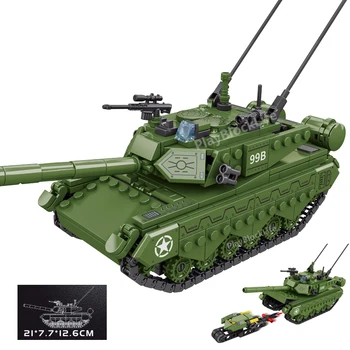 Военная модель Второй мировой войны Тип 99B, Основной боевой танк, Аксессуары, Строительные блоки, Кирпичи, Игрушки, Подарки