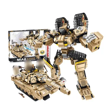 Военное Оружие Деформация Робот Танк 2в1 Модель Кирпичи Строительные Блоки Игрушки для Детей Подарки Для Мальчиков 810 шт.