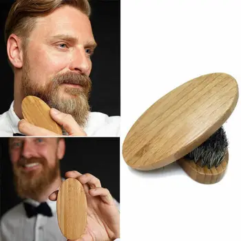 Высококачественная натуральная борода из кабаньей щетины, мужская щетка для усов, расческа с деревянной ручкой в стиле милитари, новейшая