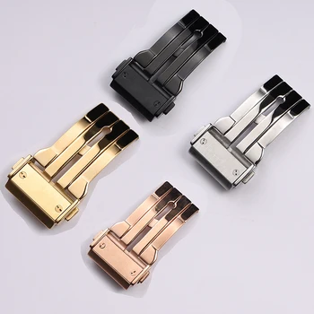 Высококачественная нержавеющая сталь 18 20 22 24 мм, серебро, Розовое золото, черная пряжка для металлического аксессуара Hublot с логотипом