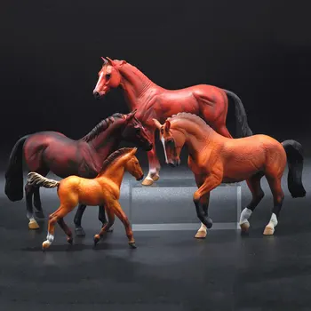 Ганноверские фигурки лошадей Имитация ПВХ животных Модель лошади Игрушки Миниатюрная коллекция кукол Подарок для детей