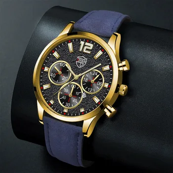 Деловые часы Мужской кожаный календарь кварцевые часы со светящимся указателем Мужские спортивные часы Мужские Relogio Masculino 2023 DEYROS