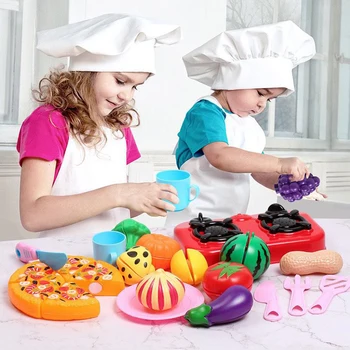 Детская Кухонная игрушка-симулятор Классическая Пластиковая Резка фруктов и овощей Развивающая игрушка Монтессори для детей Подарок Креативный