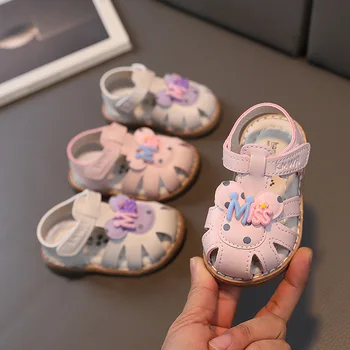 Детская обувь принцессы, летняя новая детская обувь для малышей, нескользящая детская обувь с мягкой подошвой, сандалии