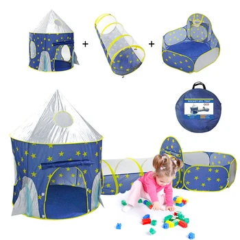 Детская палатка 3 в 1, Портативный замок, детская игровая палатка-вигвам, игрушка для кемпинга в бассейне с мячом, подарок на День рождения, Рождество на открытом воздухе