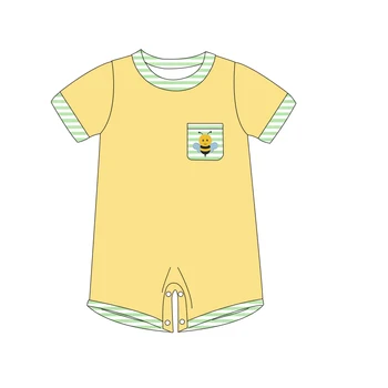 Детский карманный комбинезон с рисунком пчелы с мультяшным принтом Toddle, детская одежда, летний комплект для маленьких мальчиков, детская бутик-одежда