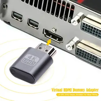 Для майнинга биткойнов BTC Miner HD-совместимый адаптер виртуального дисплея 1.4 DDC EDID с фиктивным замком графической карты, эмулятор GPU Rig